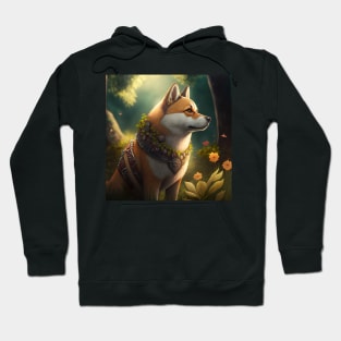 Realistic Shiba Inu 3D Dog Illustration Design Hoodie